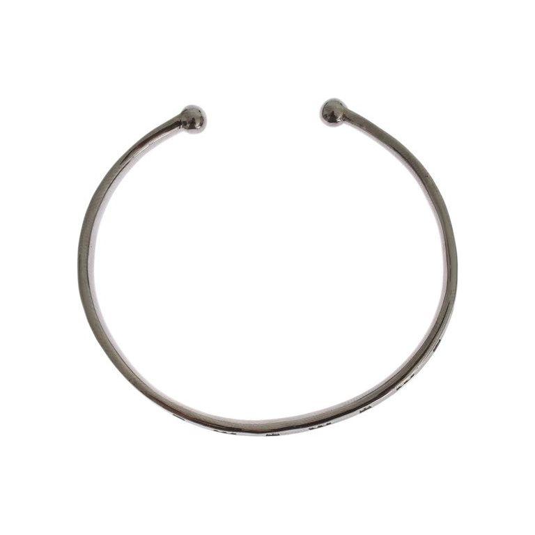 Nialaya Gray Rhodium 925 Silver Bangle Bracelet