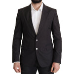 Dolce & Gabbana Black Single Breasted TAORMINA Breasted Blazer JKT3381- 50