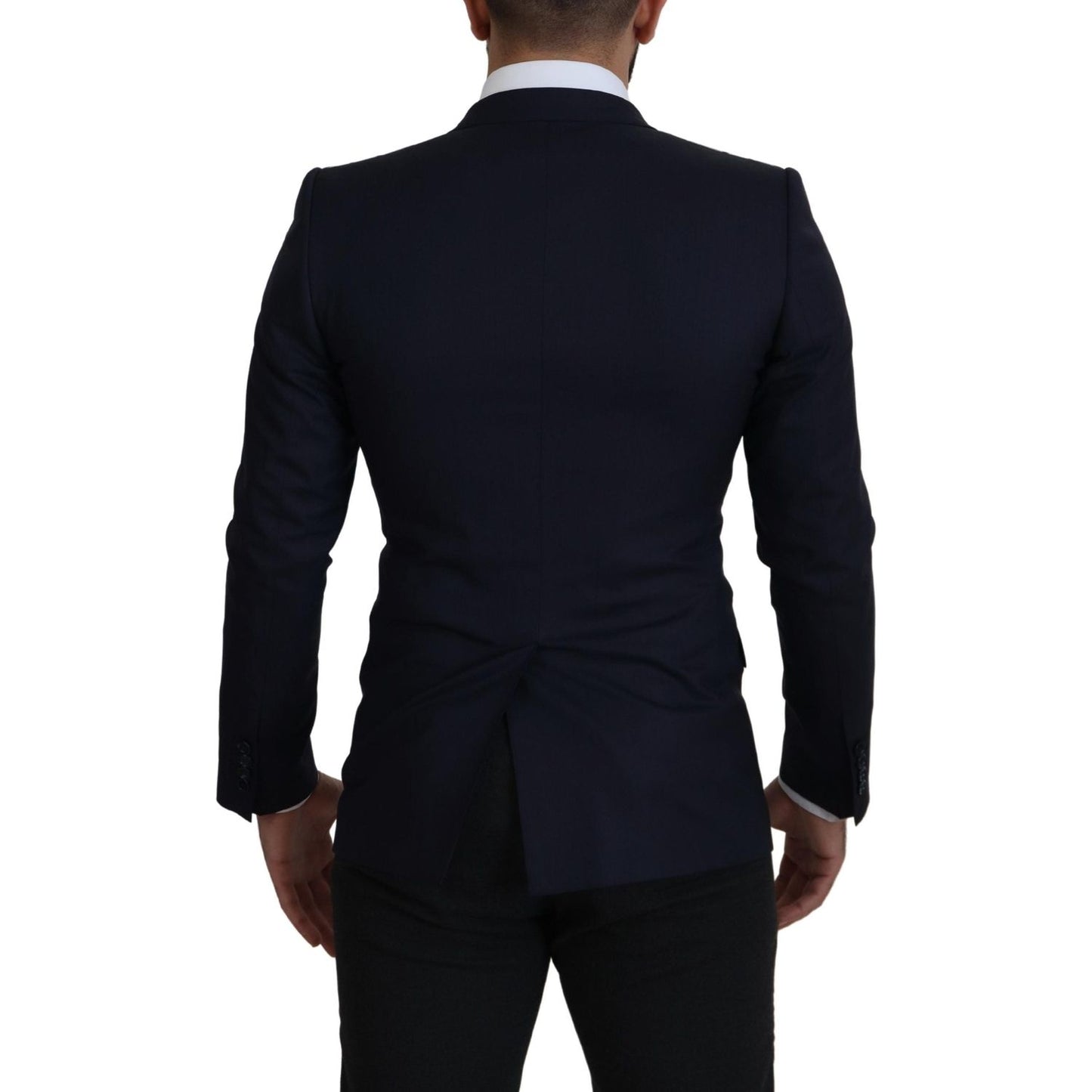 Dolce & Gabbana Blue Wool Single Breasted Coat Blazer JKT3394- 46