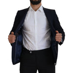 Dolce & Gabbana Blue Wool Single Breasted Coat Blazer JKT3394- 46