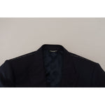 Dolce & Gabbana Blue Wool Single Breasted Coat Blazer JKT3394- 46
