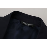 Dolce & Gabbana Blue Wool Single Breasted Coat Blazer JKT3394- 46