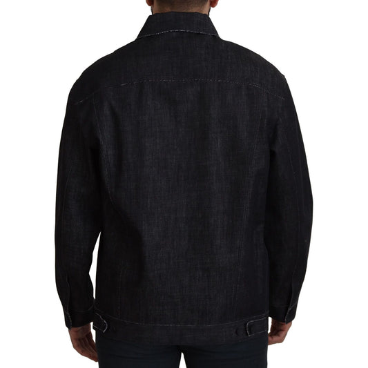 Dolce & Gabbana Black Cotton Full Button Denim Jacket JKT3364- 50