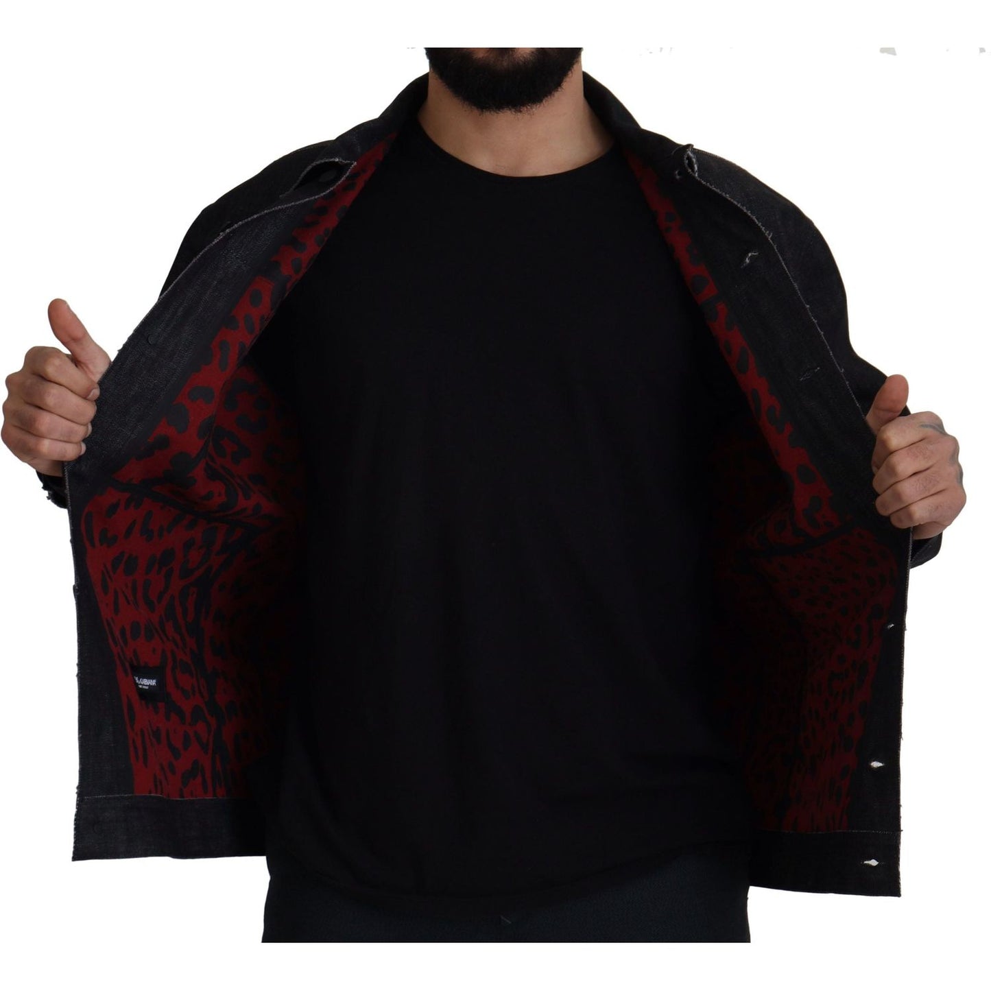 Dolce & Gabbana Black Cotton Full Button Denim Jacket