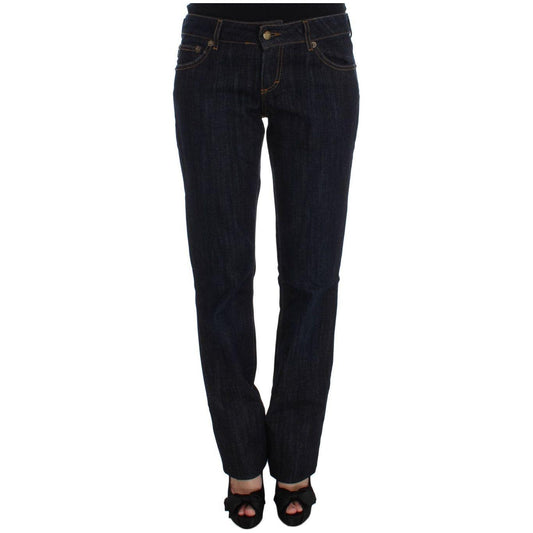 Cavalli Blue Cotton Straight Fit Stretch Jeans SIG32384-3