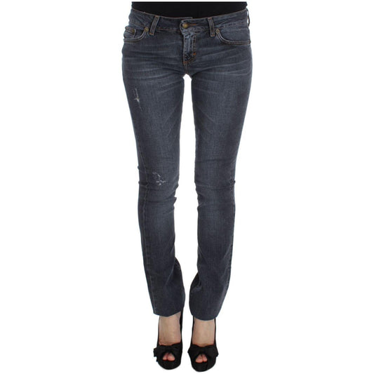 Cavalli Blue Wash Cotton Blend Slim Fit Jeans SIG32575-1