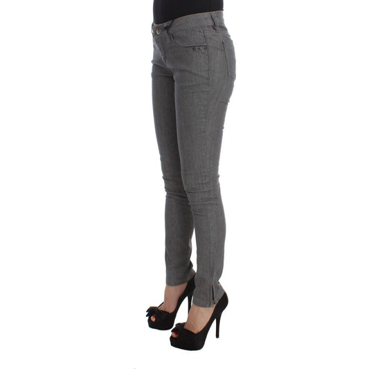 Costume National Gray Cotton Blend Slim Fit Jeans SIG30113-1