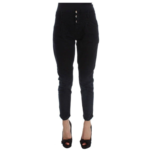 Costume National Black Cotton Slim Fit Cropped Jeans SIG30119-3