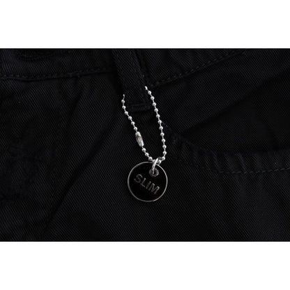 Costume National Black Cotton Slim Fit Bootcut Jeans