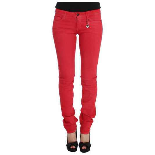 Costume National Red Cotton Blend Super Slim Fit Jeans SIG31090-5
