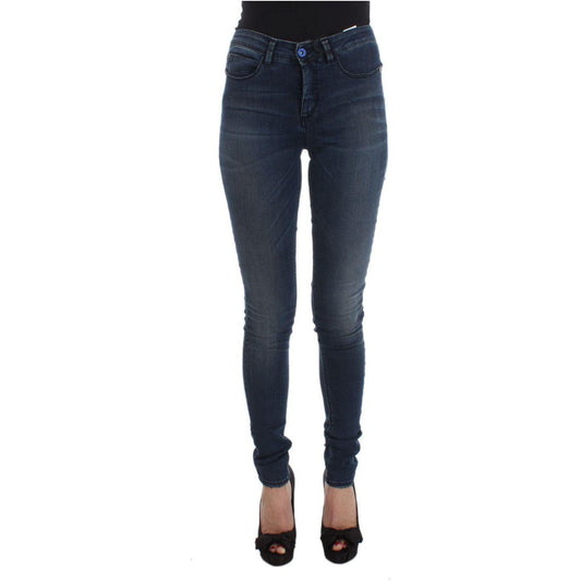 Costume National Blue Cotton Blend Slim Fit Jeans SIG32578-1