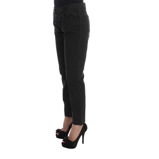 Costume National Black Cotton Capri Cropped Denim Jeans SIG32587-1