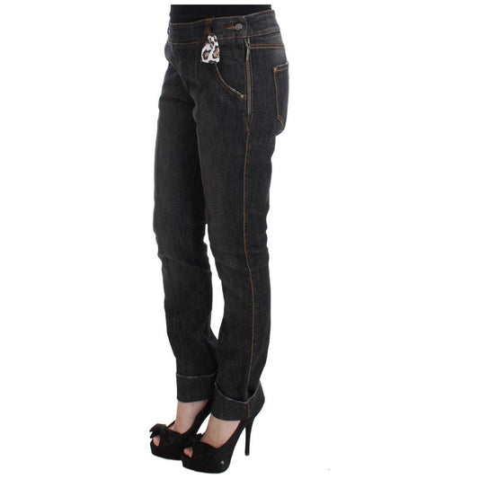 Ermanno Scervino Gray Cotton Slim Fit Denim Jeans SIG30281-1