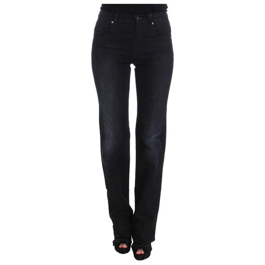 Ermanno Scervino Blue Cotton Blend Slim Fit Bootcut Jeans SIG30288-1