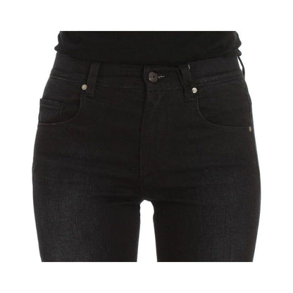 Ermanno Scervino Blue Cotton Blend Slim Fit Bootcut Jeans