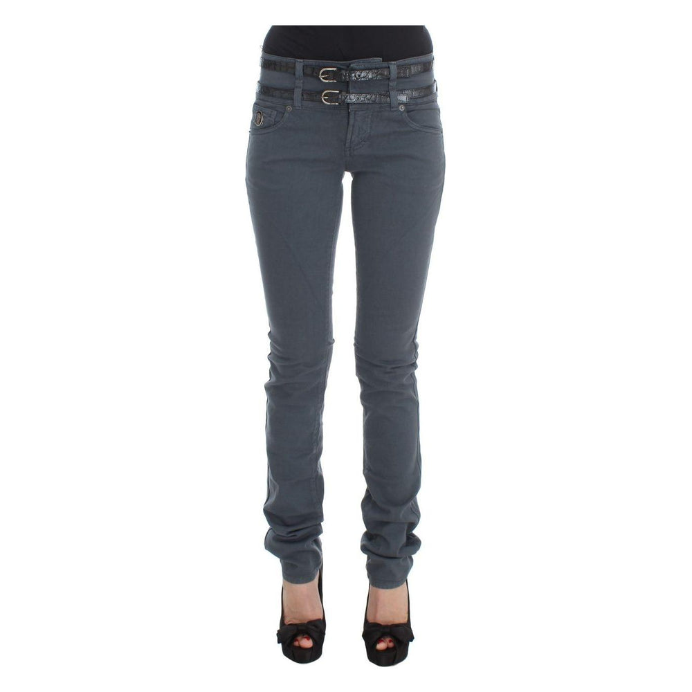 John Galliano Blue Cotton Blend Slim Fit High Waist Jeans SIG30180-2