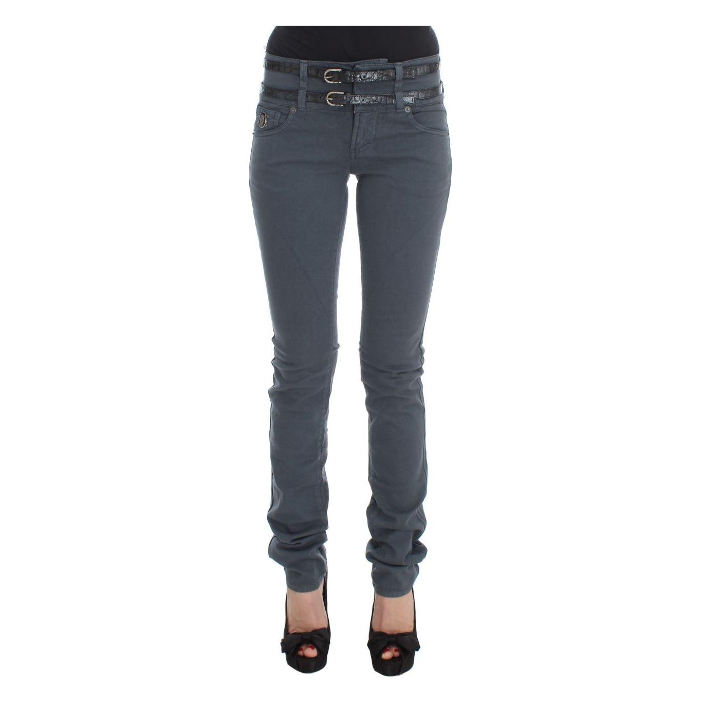 John Galliano Blue Cotton Blend Slim Fit High Waist Jeans SIG30180-2