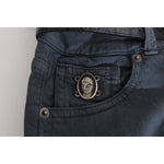 John Galliano Blue Cotton Blend Slim Fit High Waist Jeans SIG30180-2