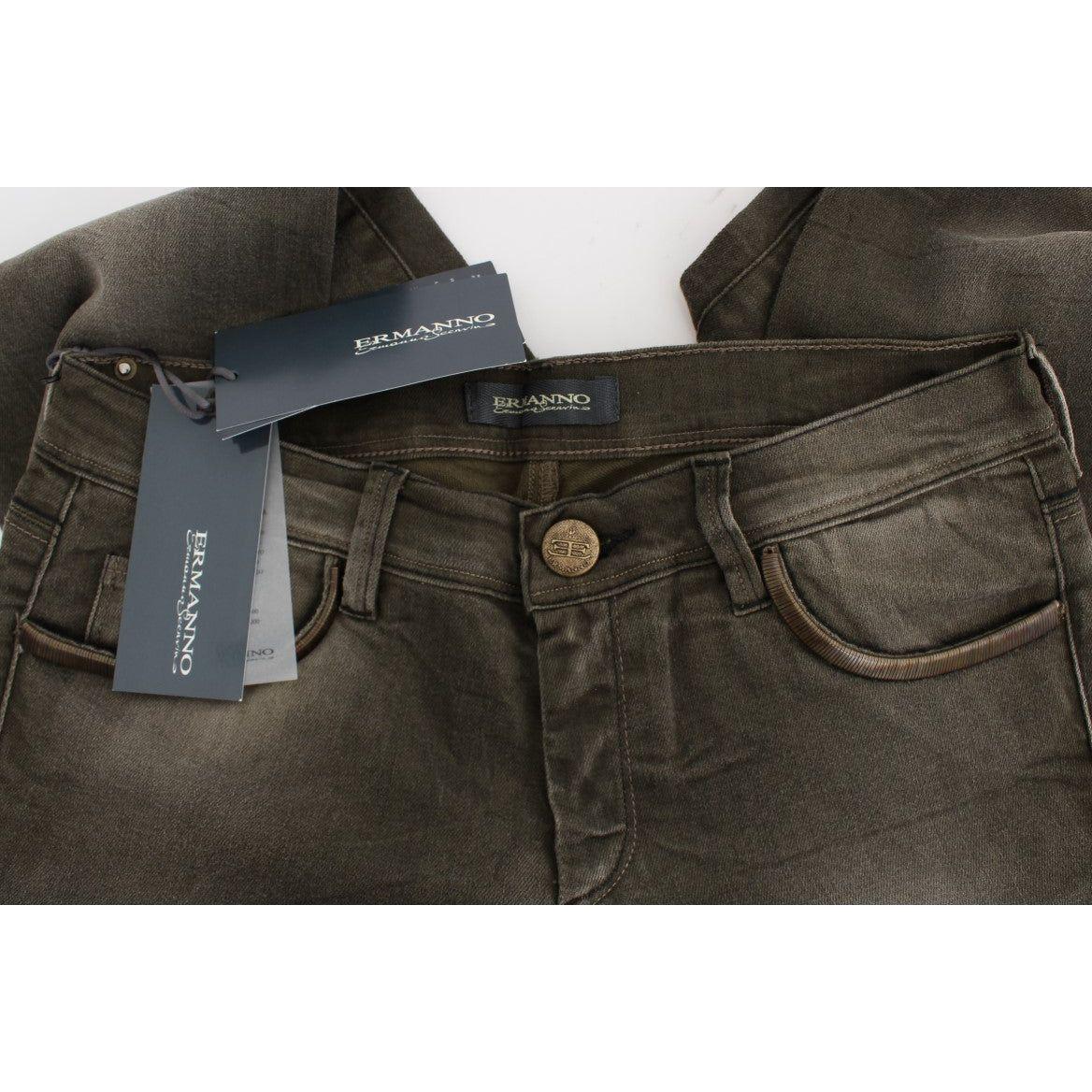 Ermanno Scervino Gray Wash Cotton Blend Slim Fit Jeans SIG30294-2