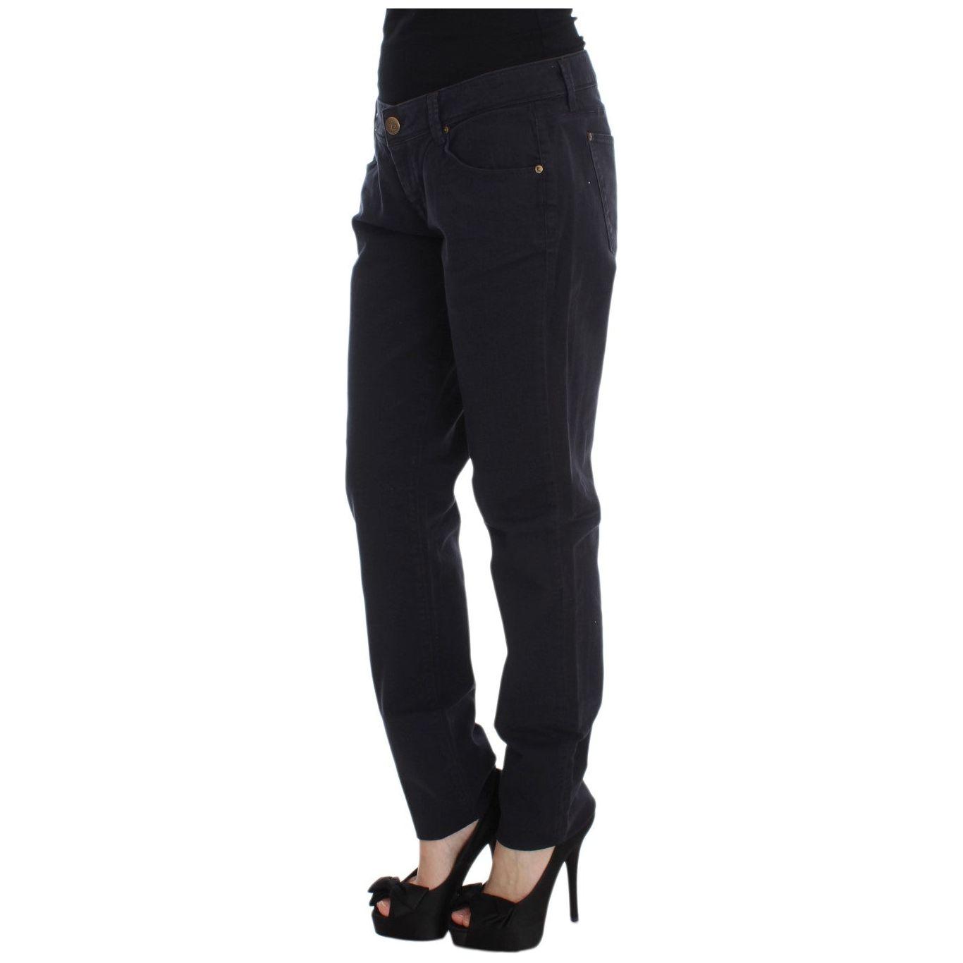 Ermanno Scervino Blue Cotton Blend Casual Fit Pants SIG30330-1