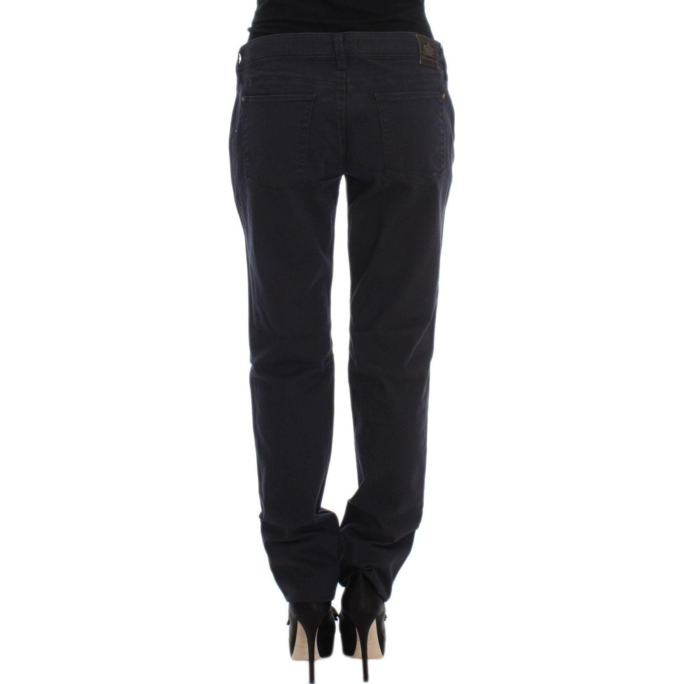 Ermanno Scervino Blue Cotton Blend Casual Fit Pants SIG30330-1