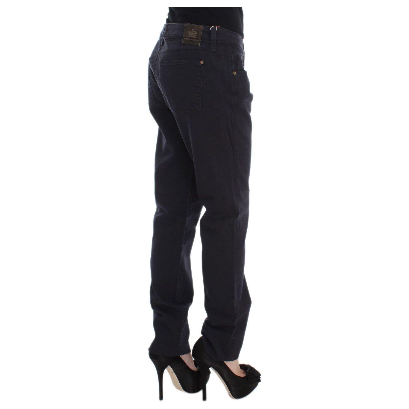 Ermanno Scervino Blue Cotton Blend Casual Fit Pants SIG30330-1