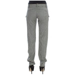 Ermanno Scervino Black White Checkered Cotton Casual Pants SIG30394-1