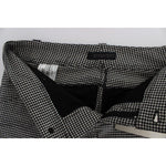 Ermanno Scervino Black White Checkered Cotton Casual Pants SIG30394-1