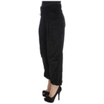 Ermanno Scervino Black Velvet Cotton Capri Bootcut Pants SIG30396-1