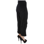 Ermanno Scervino Black Velvet Cotton Capri Bootcut Pants SIG30396-1