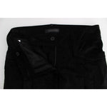 Ermanno Scervino Black Velvet Cotton Capri Bootcut Pants SIG30396-1