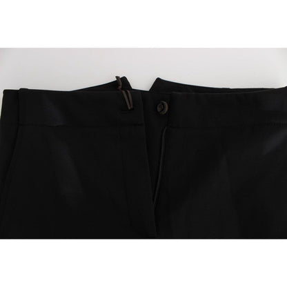 Ermanno Scervino Black Cotton Blend Capri Cropped Pants