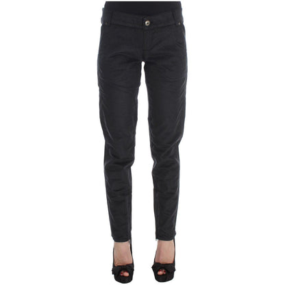 Ermanno Scervino Black Cotton Blend Regular Fit Pants