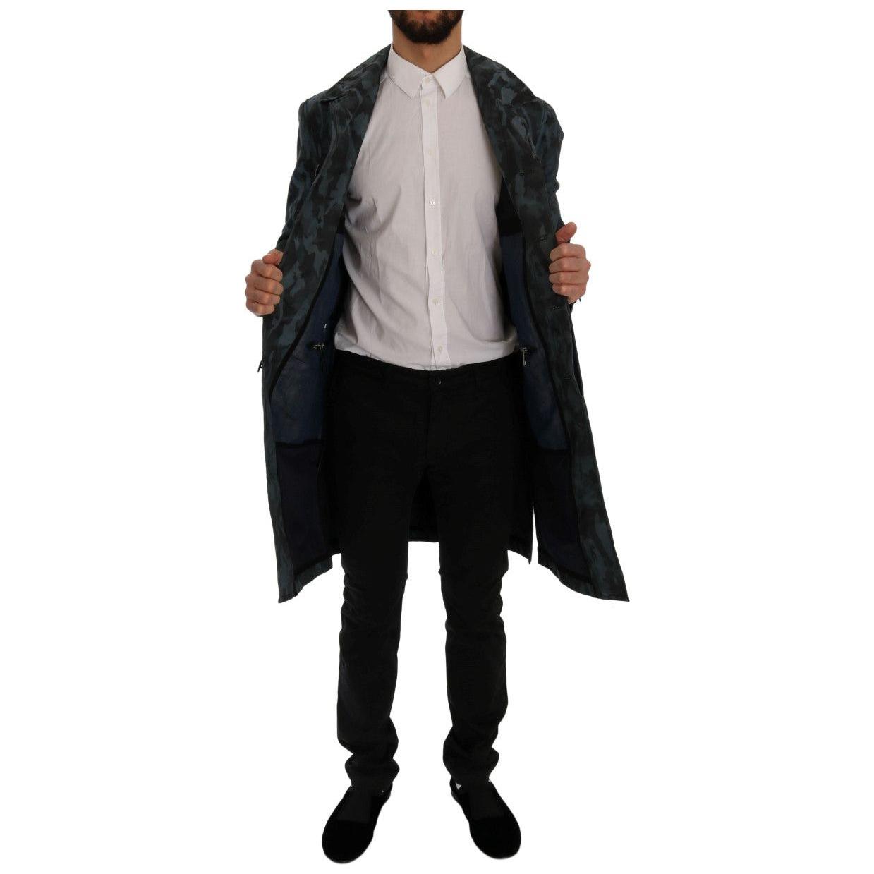 معطف ترنش أزرق مموه من دولتشي آند غابانا