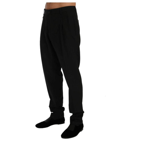 Dolce & Gabbana Black Striped Wool Stretch Pants PAN60381-54