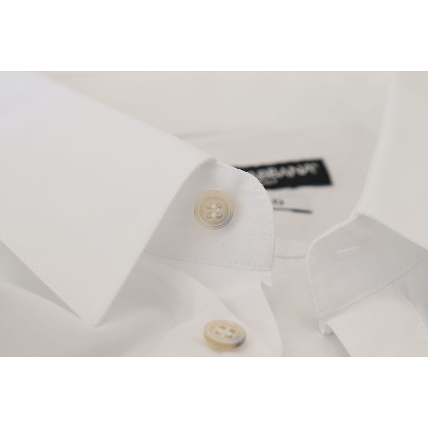 Dolce & Gabbana White Cotton Peacock Feather Formal GOLD Shirt TSH7502- 41