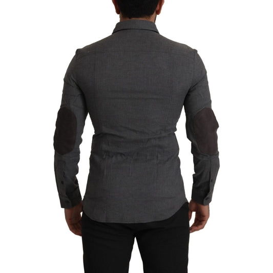 Costume National Dark Gray Cotton Casual Mens Shirt TSH8281- 44
