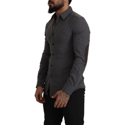 Costume National Dark Gray Cotton Casual Mens Shirt
