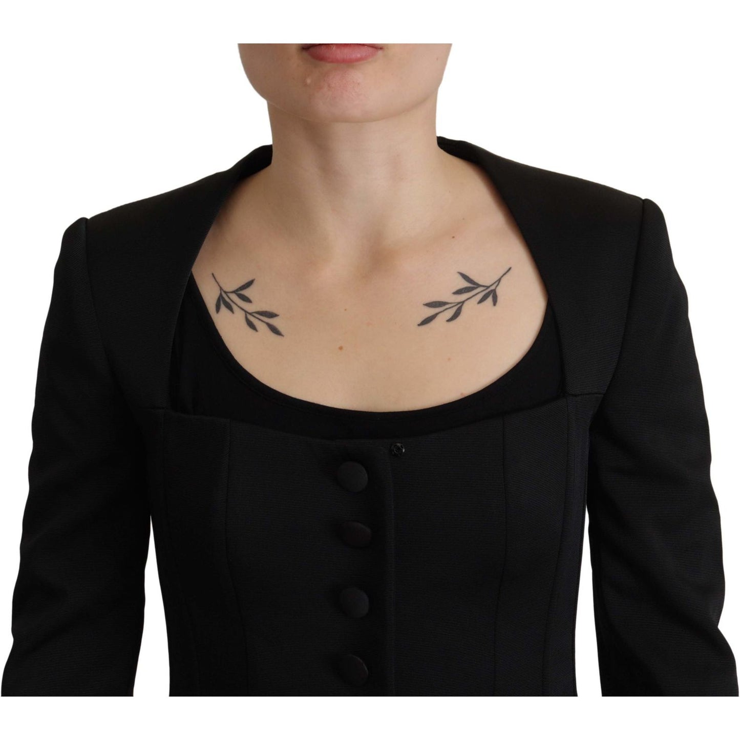 Dolce & Gabbana Black Slim Fit Long Sleeves Snap Jacket JKT3325- 38