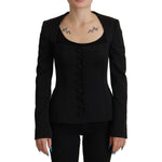 Dolce & Gabbana Black Slim Fit Long Sleeves Snap Jacket JKT3325- 38