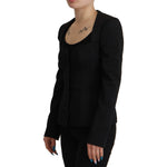Dolce & Gabbana Black Slim Fit Long Sleeves Snap Jacket JKT3325- 38
