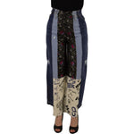 Dolce & Gabbana Multicolor Patchwork DG Fashion Wide Leg Denim Pant PAN73058 - 36