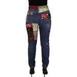 Dolce & Gabbana Blue Patchwork High Waist Denim Jeans PAN73061- 40