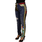 Dolce & Gabbana Blue Patchwork High Waist Denim Jeans PAN73061- 40