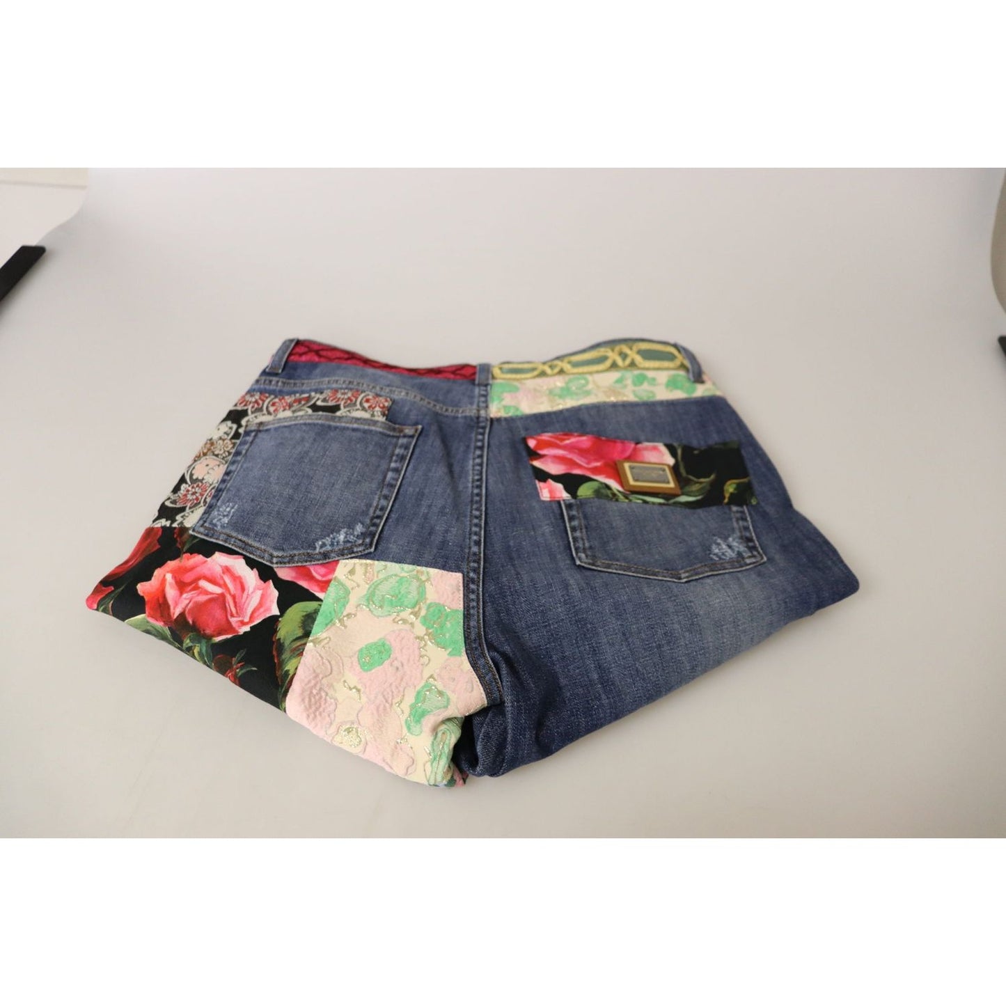 Dolce & Gabbana Blue Patchwork High Waist Denim Jeans PAN73061- 40