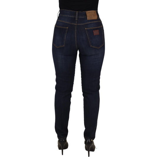 Dolce & Gabbana Blue Cotton High Waist Skinny Denim Jeans PAN73106- 44