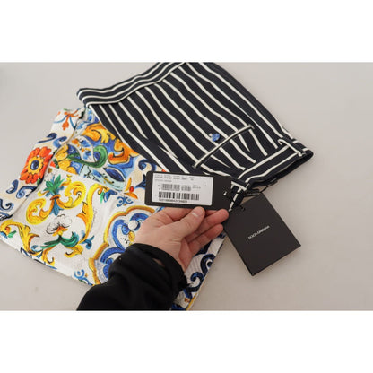 Dolce & Gabbana Multicolor Stripes Majolica Bermuda Shorts