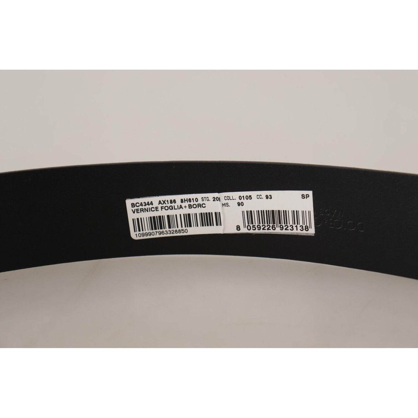 Dolce & Gabbana Blue Patent Leather Vernice Silver Logo Buckle Belt BEL8497 -90