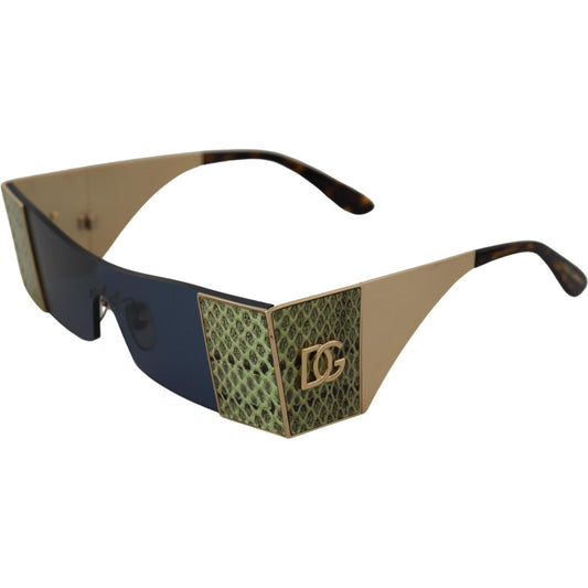 Dolce & Gabbana Gold Metal Rectangle Shades DG2263 Sunglasses GLA1176