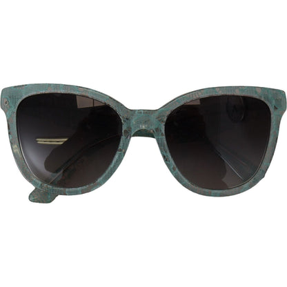 Dolce & Gabbana Blue Lace Acetate Crystal Round DG4190 Sunglasses